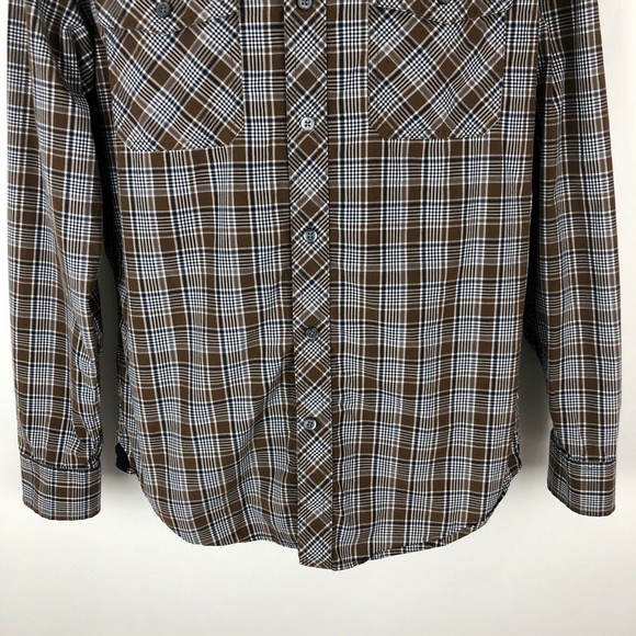 Banana Republic Brown Plaid Button Down Shirt - Picture 4 of 8